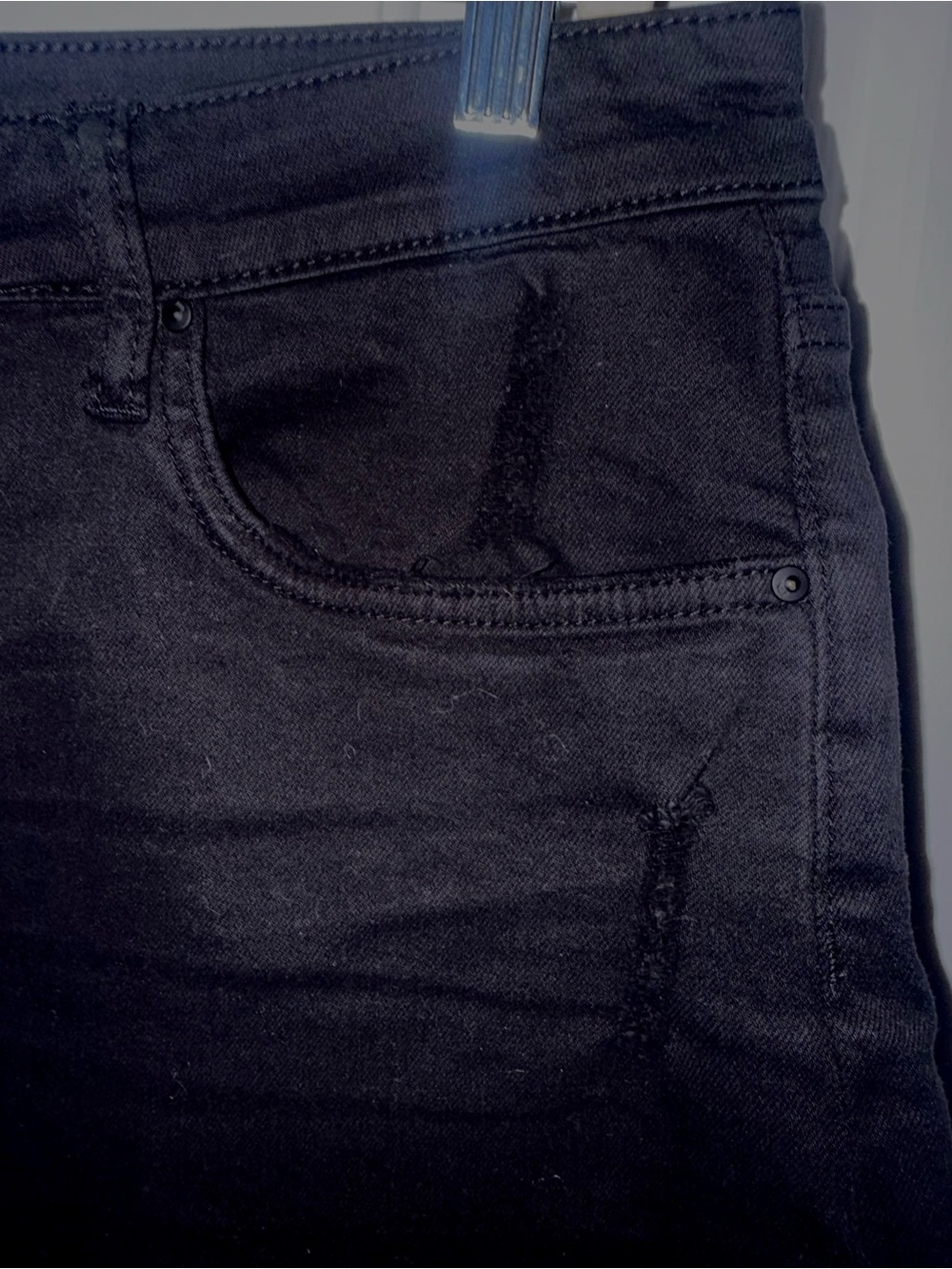 KUT from the Kloth Black High Rise Frayed Denim Shorts Size 31 - Picture 2 of 6